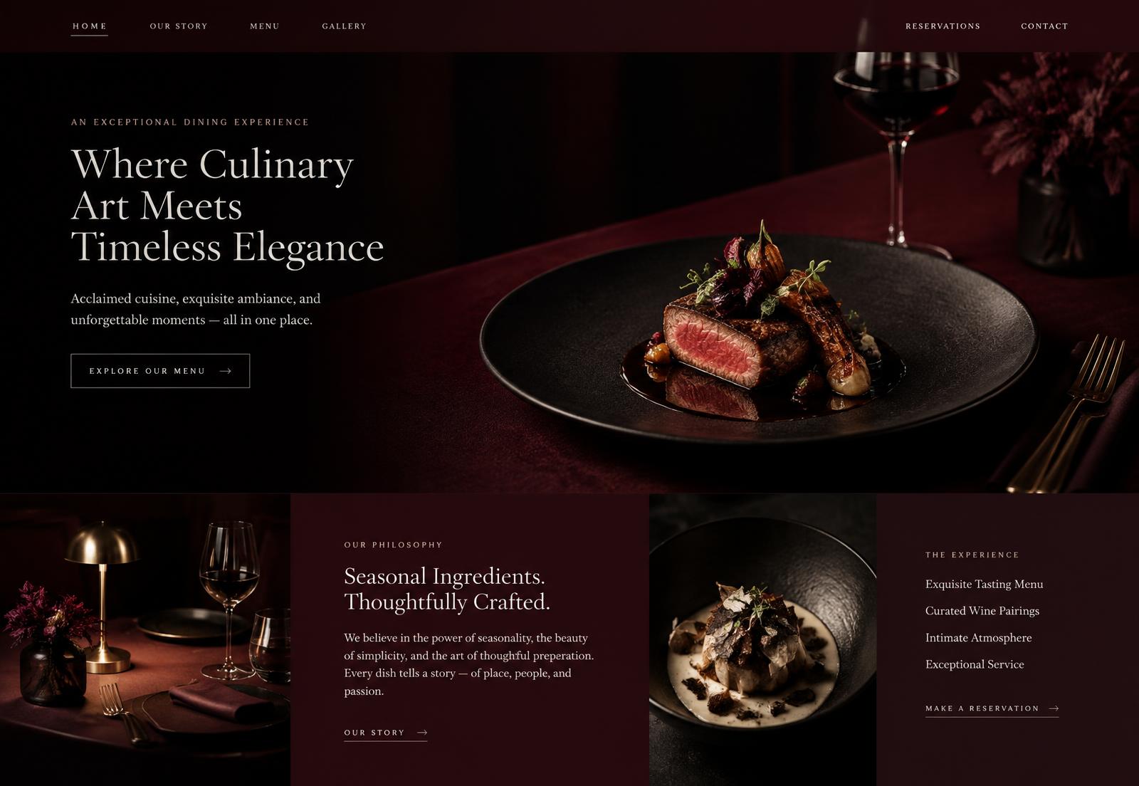 Maison Ardent concept website homepage design